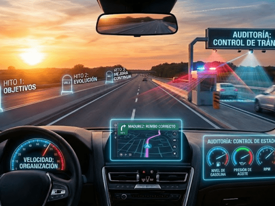 Analogía de madurez organizacional como GPS vs auditoría en autopista