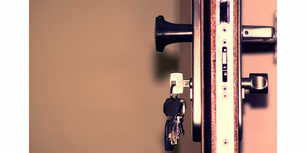 Door with keys